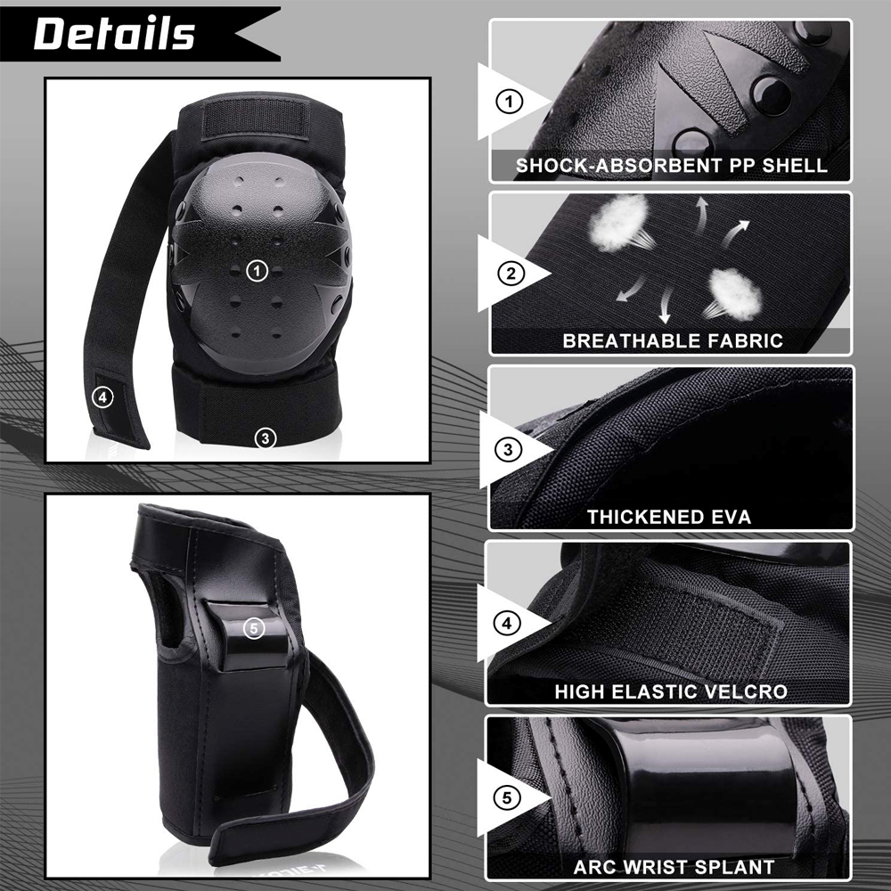 Adult Youth Protective Knee Pa - огляд і ціна Mountain Biking Elbow Pads